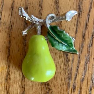 Vintage enamel pear pin